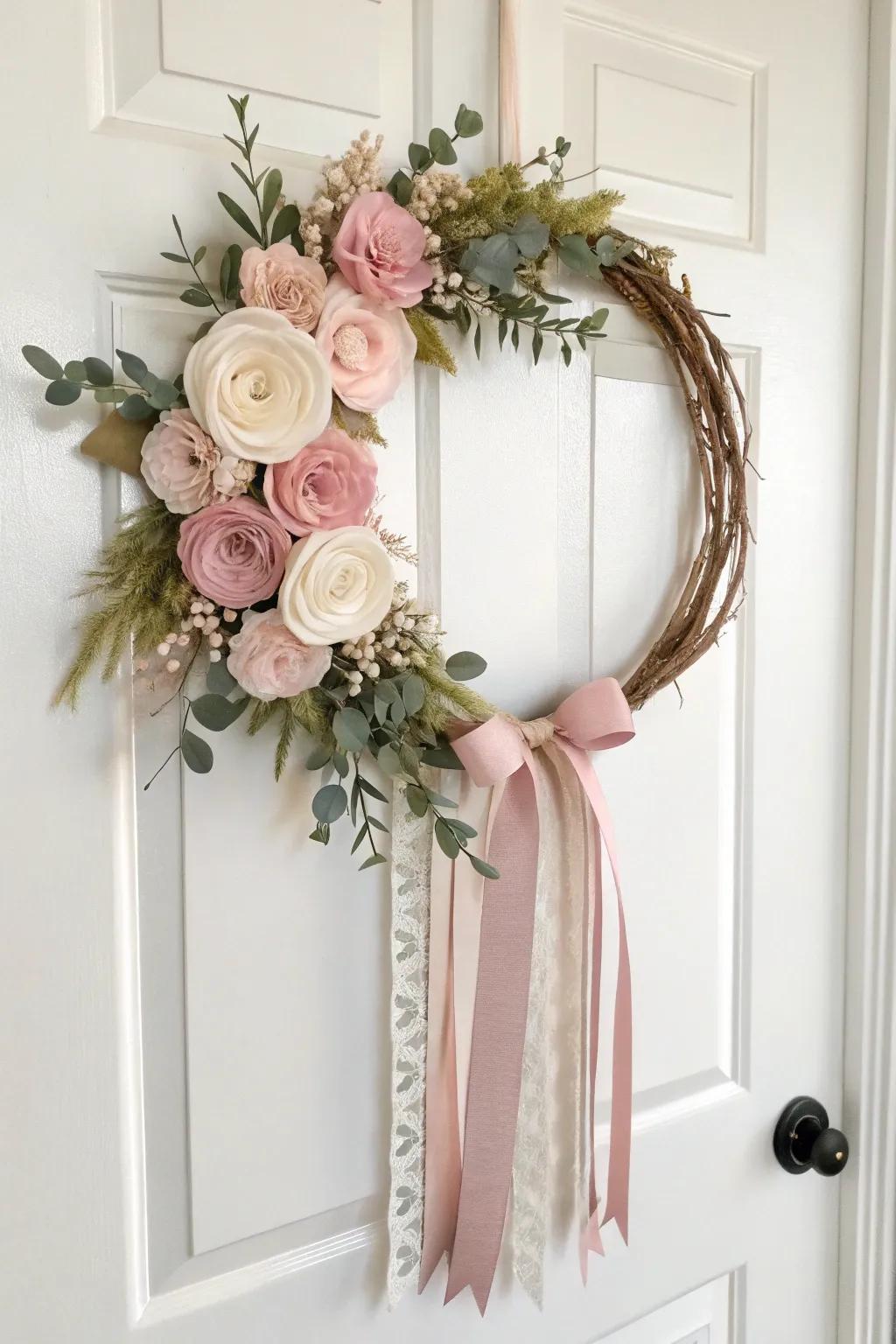 Bring a touch of affection to your home with a handcrafted Season's Greetings floral ring—where minimalist elegance meets boho charm.