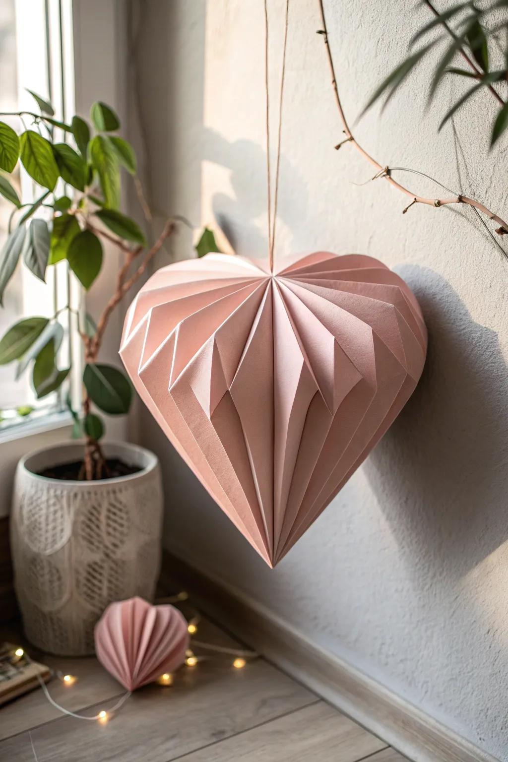 Transform your area with the artful simplicity of 3D sheet heart sculptures, a perfect blend of Scandinavian elegance and Boho warmth.