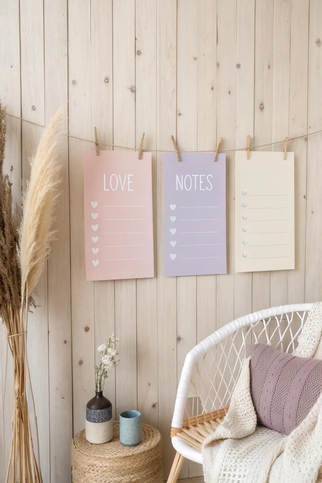 Spread the love with tear-off notes! A minimalist touch for a memorable Valentine's Day.