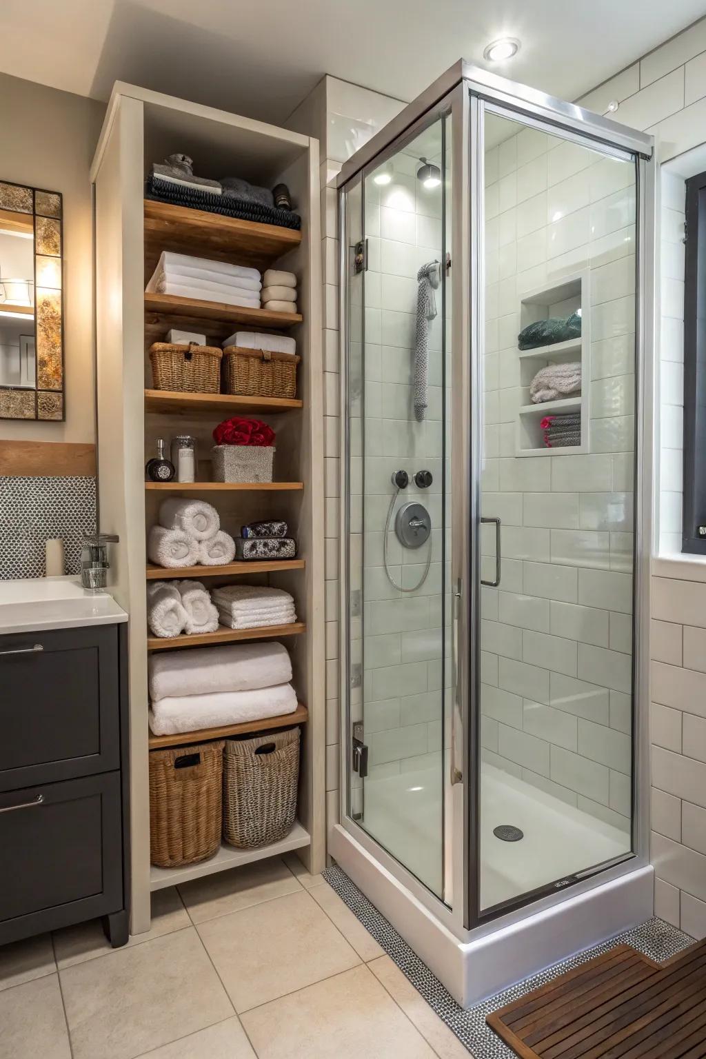 Smart space usage makes even small steam showers feel spacious and inviting.