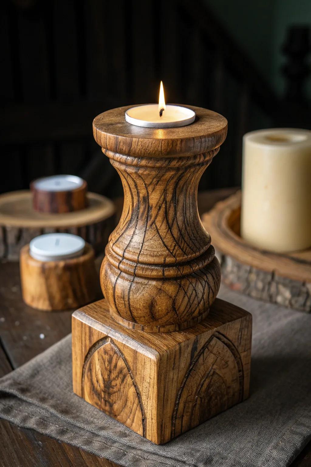 Illuminate your area with the timeless grace of a crafted rustic flame vessel.