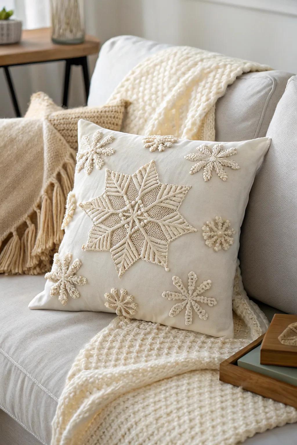 Elevate your winter décor with exquisite crochet cushion covers that capture the cozy allure of the season.