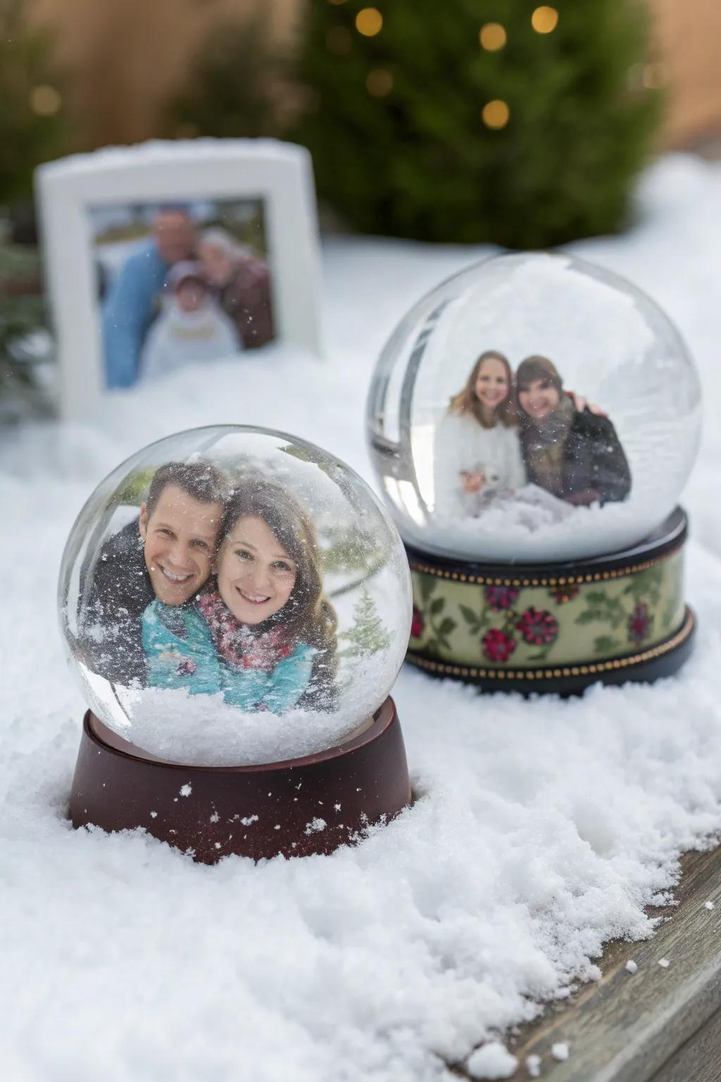 Create memorable decorations with individualized snow orbs.