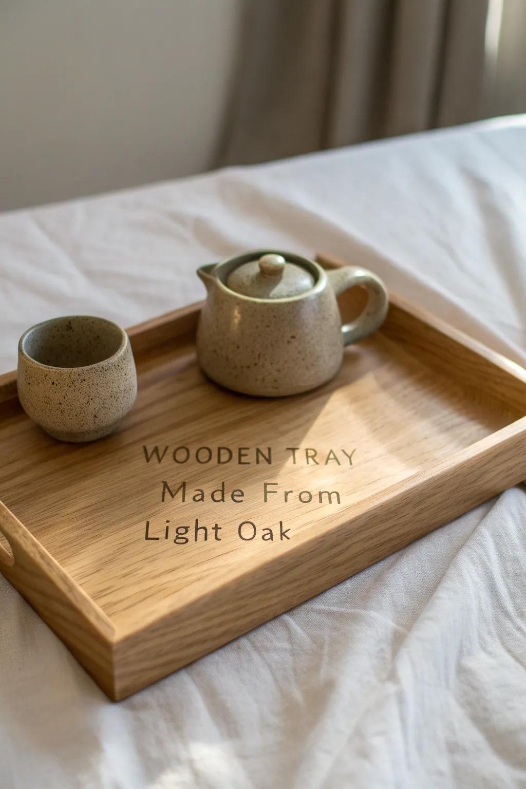 Elevate your tea time with a personalized wooden plate, blending minimalist elegance with cozy charm.