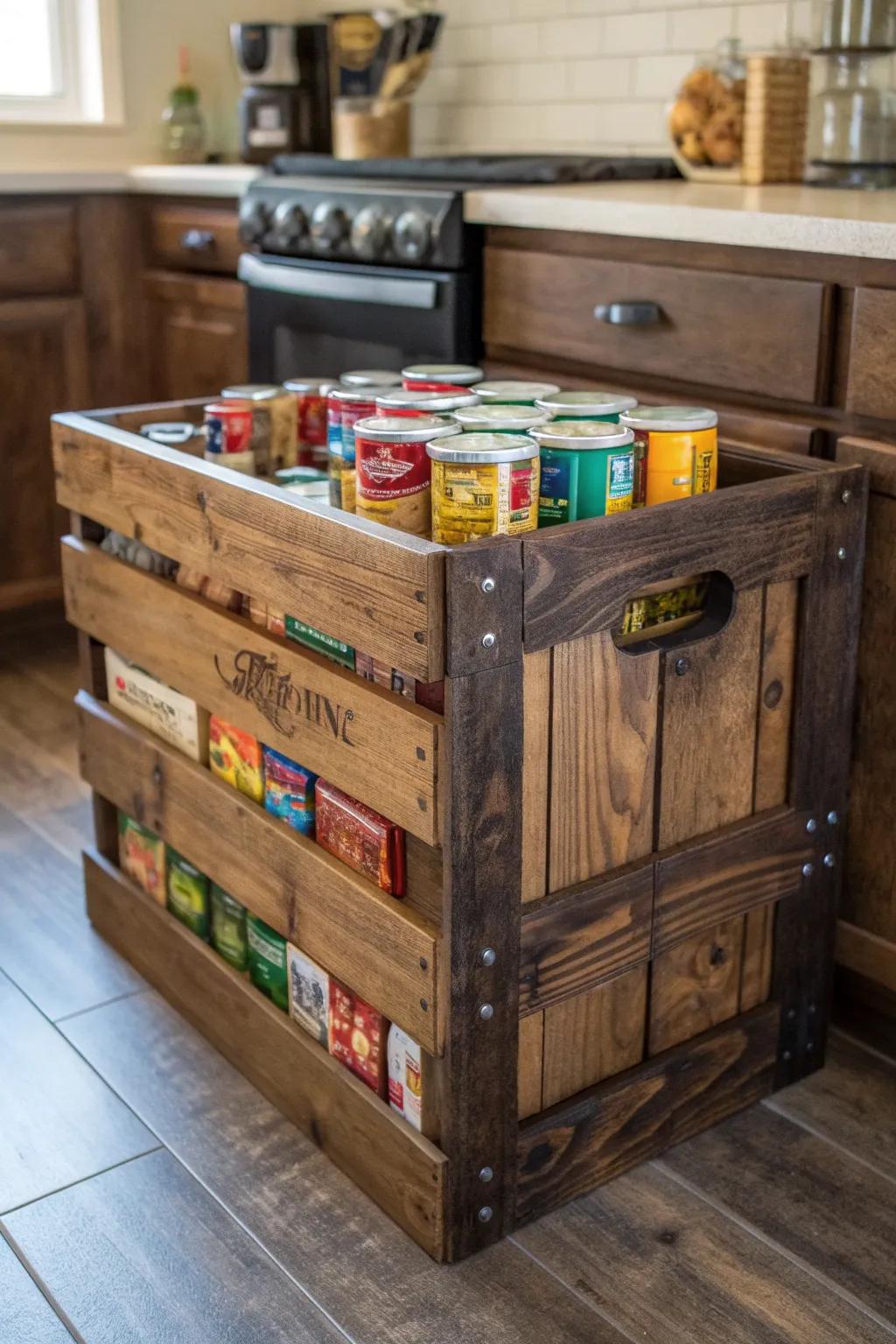 Elevate your pantry organization with artisanal wooden boxes that combine style and function.