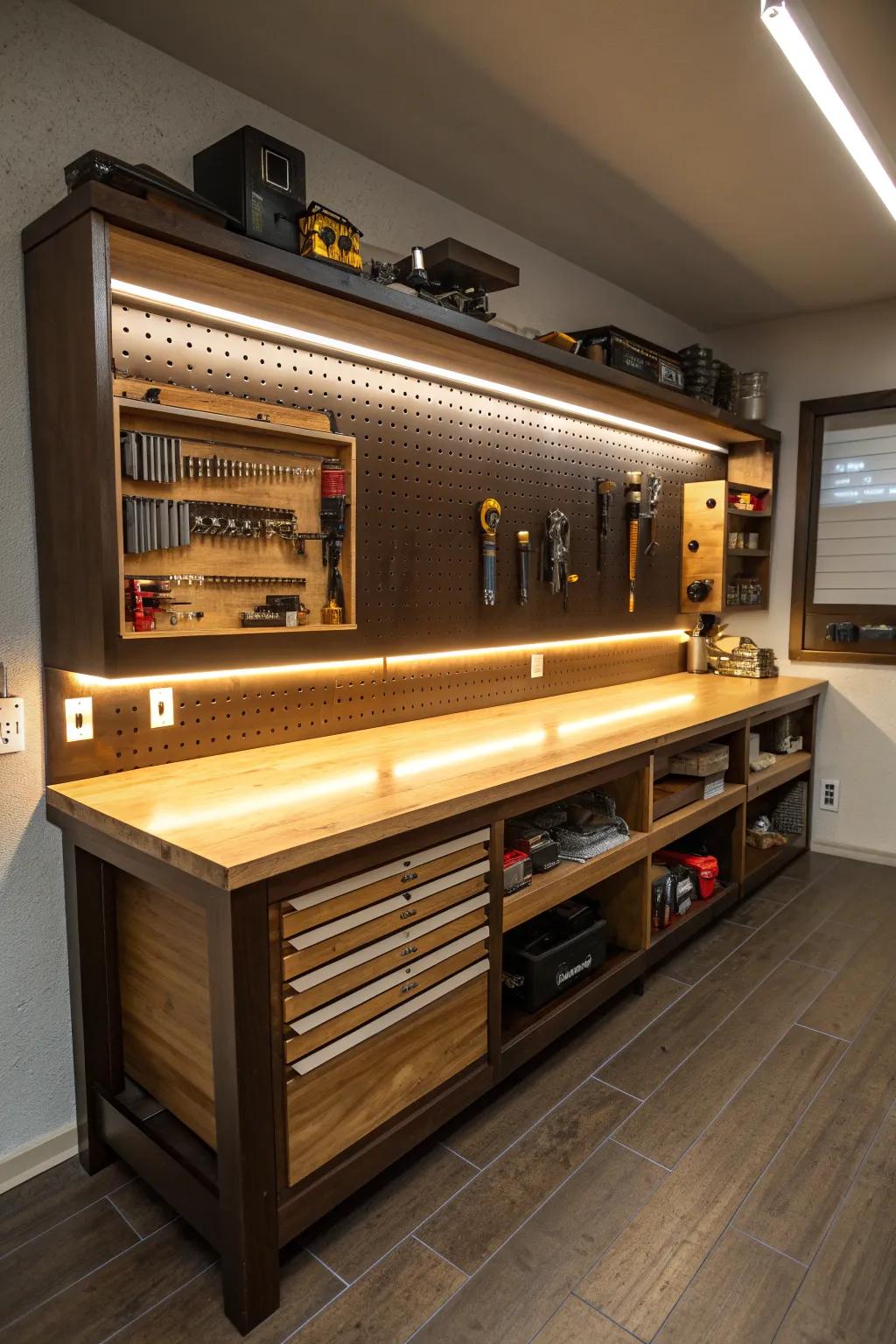 Illuminate your creativity through integrated lighting, ideal for those late-night crafting sessions!