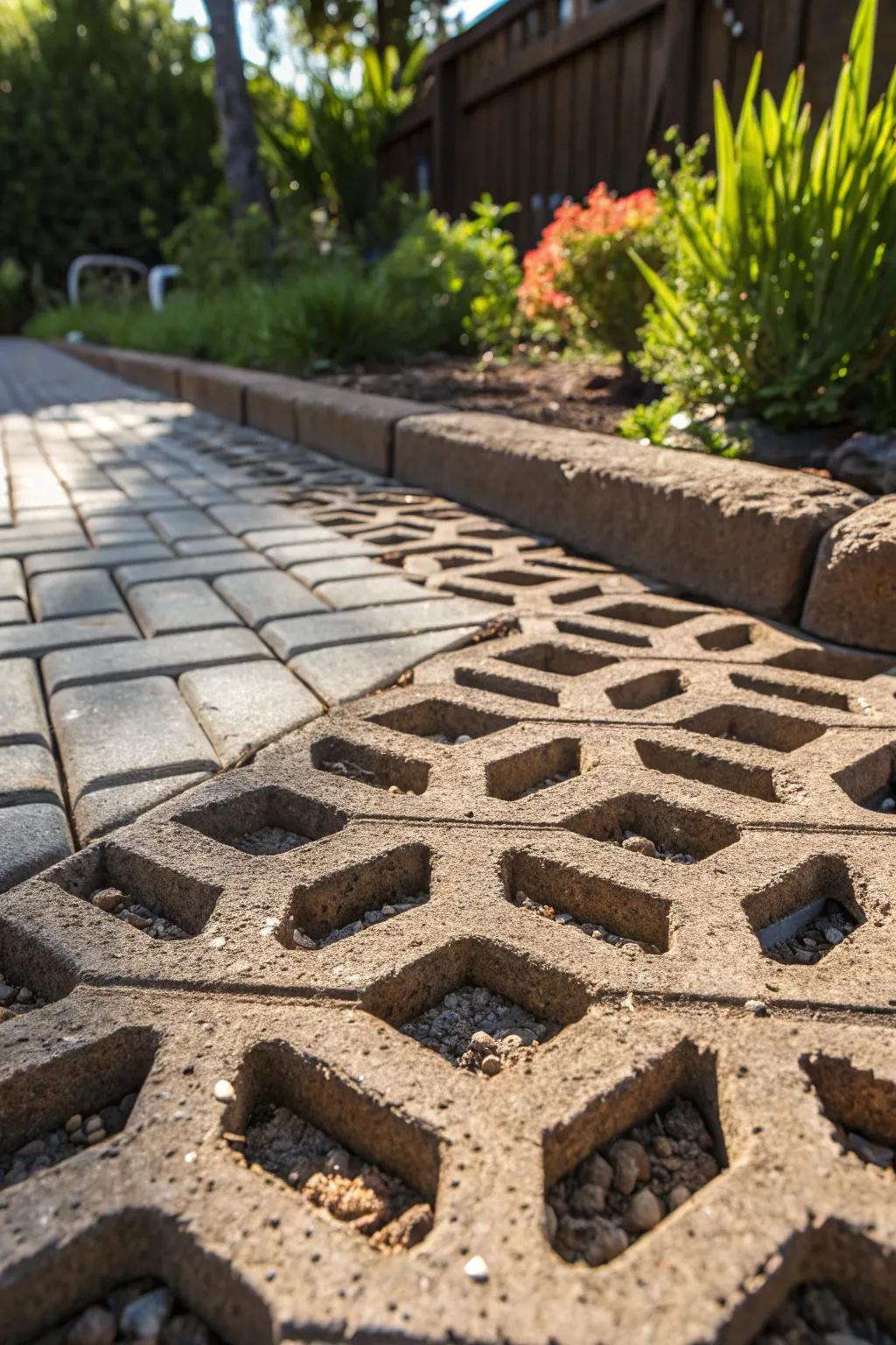 Transform your outdoor space with fashionable and useful pervious pavers—where design meets sustainability.