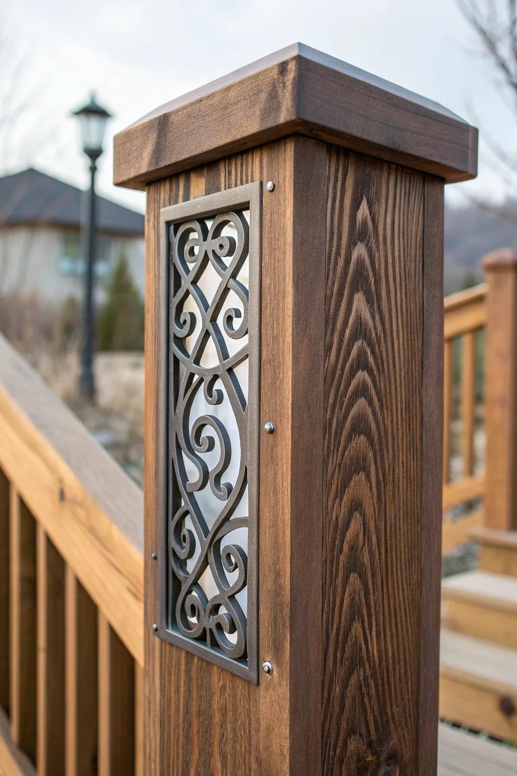Elevate your fence blueprint through artistic metallic embellishments for a singular, personalized accent.