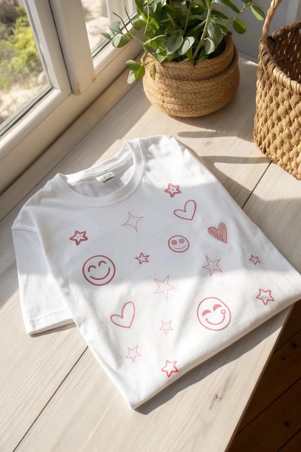 Introduce a hint of playfulness to daily attire with minimalist animated icon designs that capture the thrill of contemporary youth!