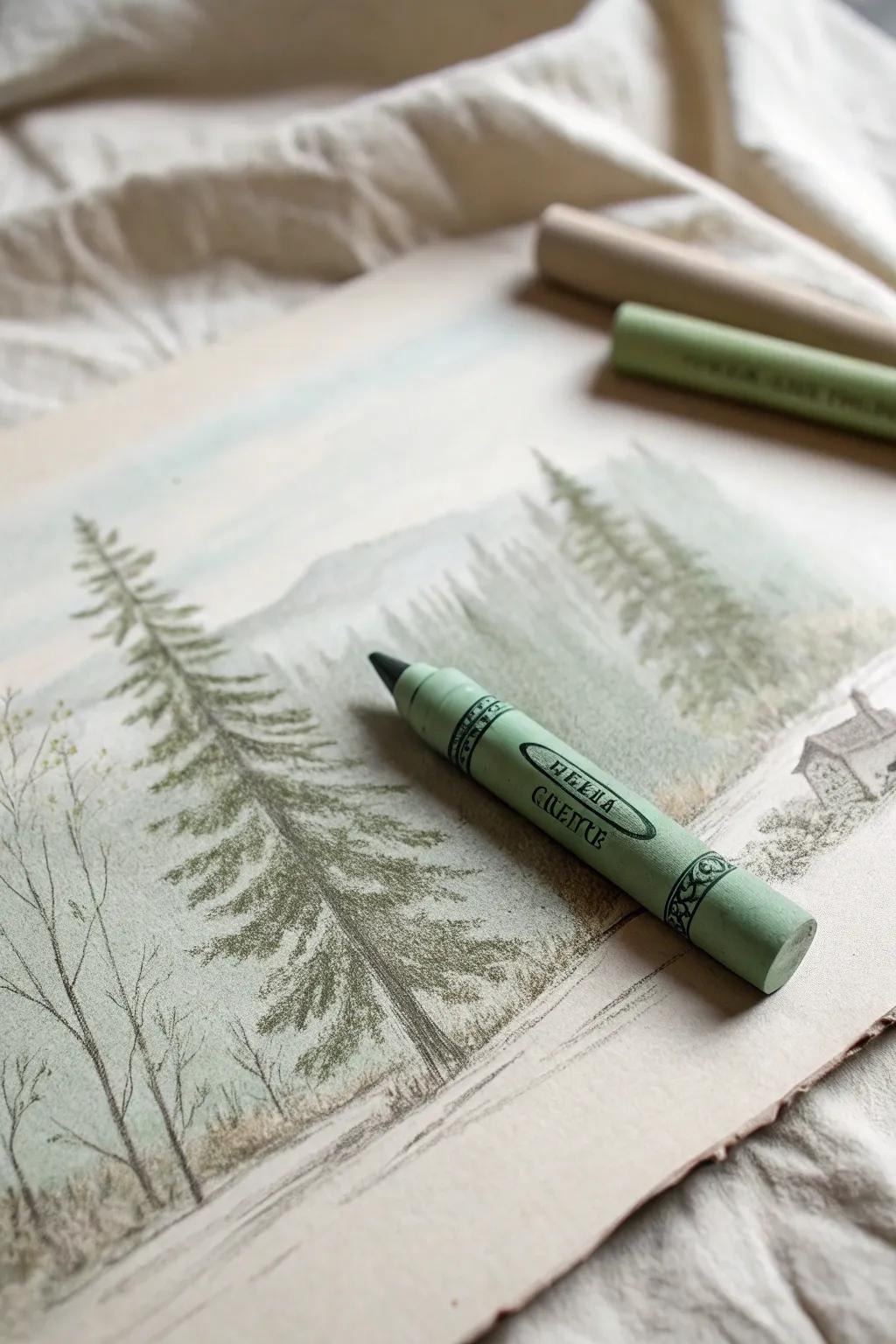 Revamp your scenery with texture: a pastel journey through a serene forest.