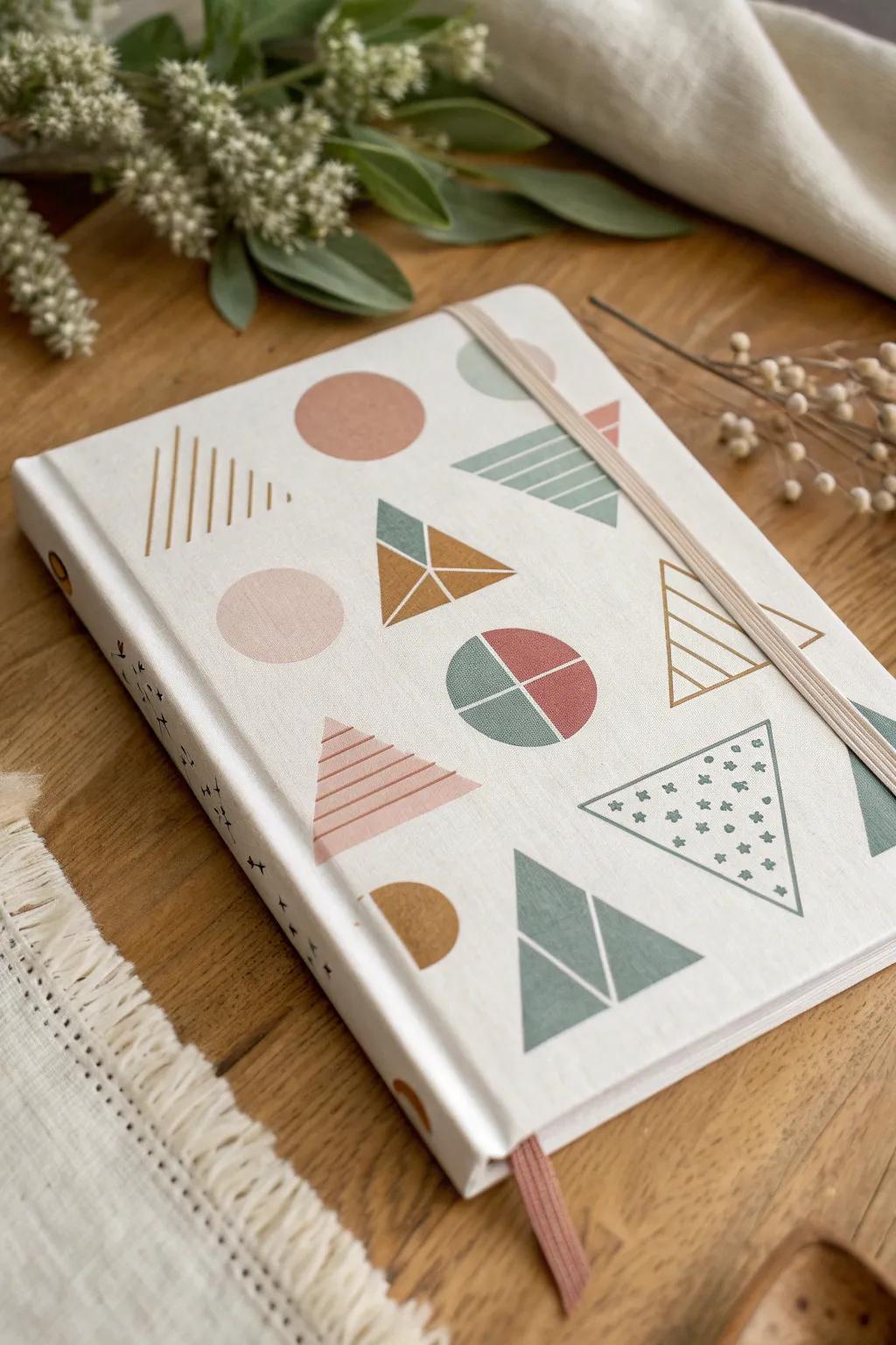 Discover the charm of geometric harmony in book cover design — a seamless fusion of contemporary minimalism and Boho elegance.