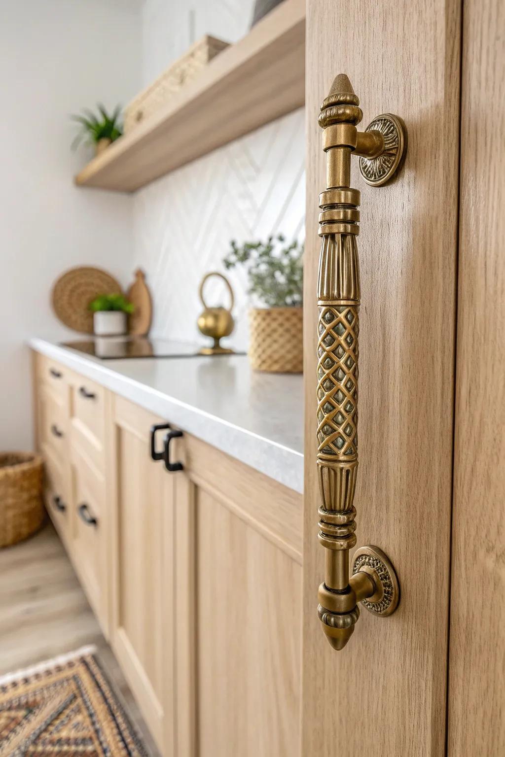 Add a touch of luxury to your kitchen with elegant brass accents. 🌿✨ #ScandinavianStyle #BohoChic