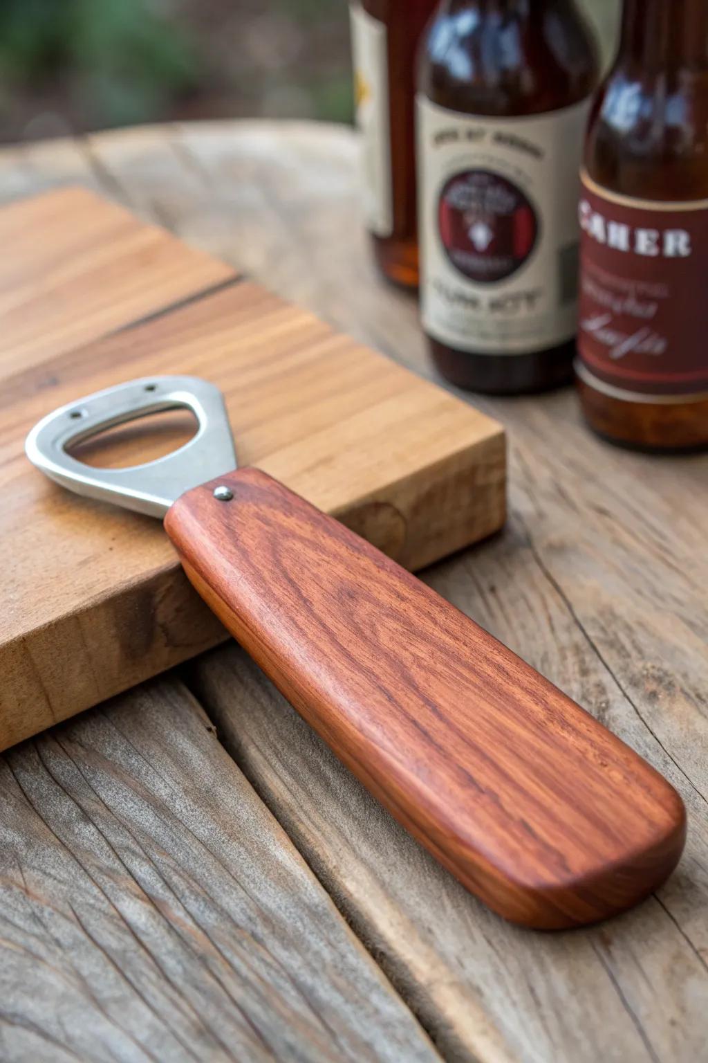 Refine your bar journey with an artisanal cherry timber bottle lifter - where utility meets sophistication.