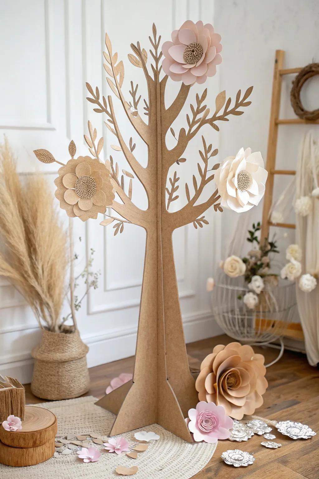 Revamp your expanse via this enchanting cardboard construct, wherein unpretentiousness converges with organic splendor.