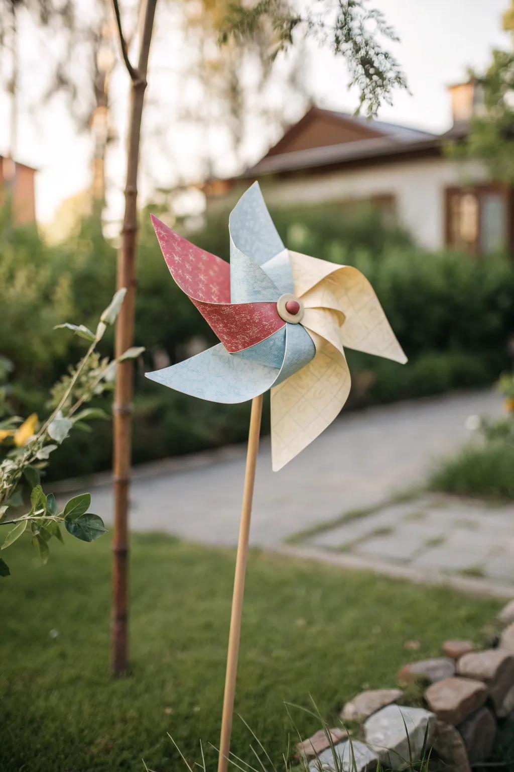 Infuse a hint of circus enchantment into your garden with this exquisitely crafted artisanal wind spinner.
