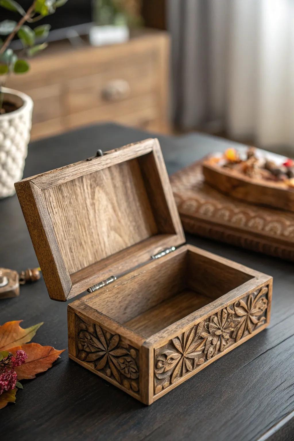 Elevate your gifting with the enduring allure of a handmade wood keepsake box.