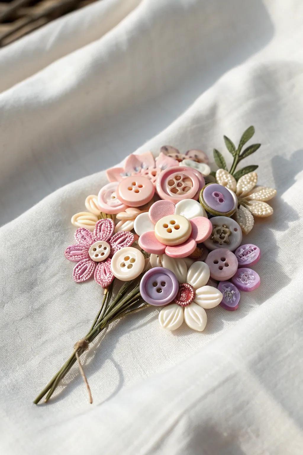 Delight Mom with a fragment of handmade charm: vintage fastener blossom pins that append grace to any clothing.