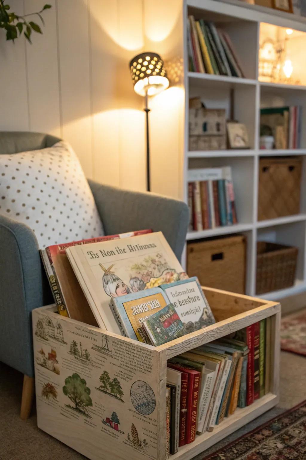 A quirky storybook box, ideal for literary-inspired decor.