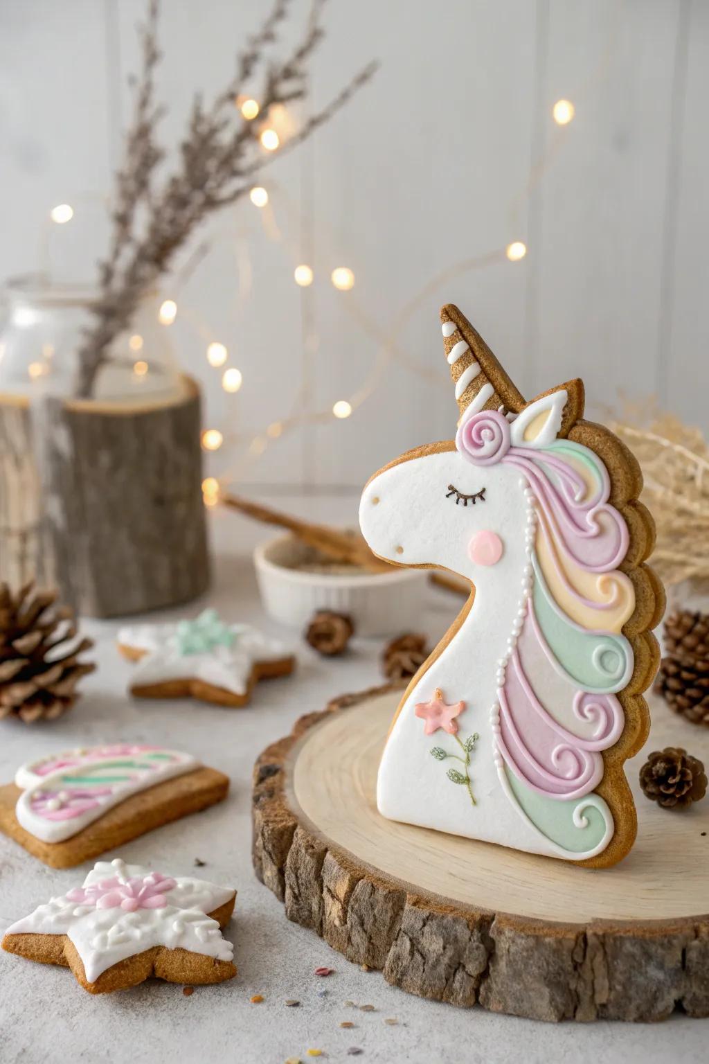 Embrace the enchantment of the season with an endearing mythical sweetbread, where simplicity meets whimsy in pastel hues.