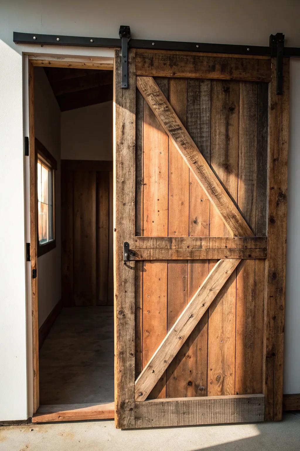 Introduce heritage into your abode using a breathtaking reclaimed timber barn door.