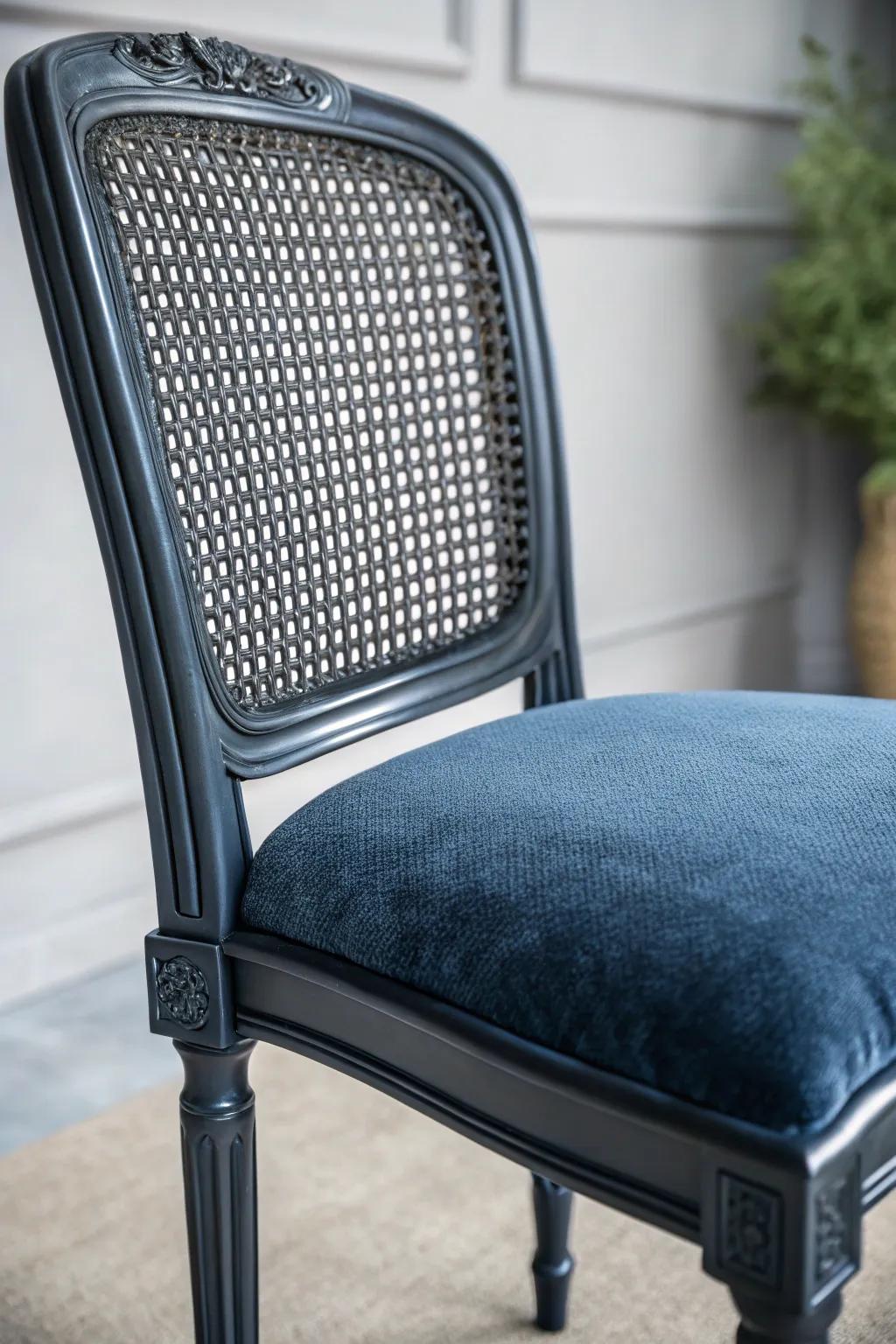 Revitalize the past: Renew your space with a striking canework chair refurbishment.
