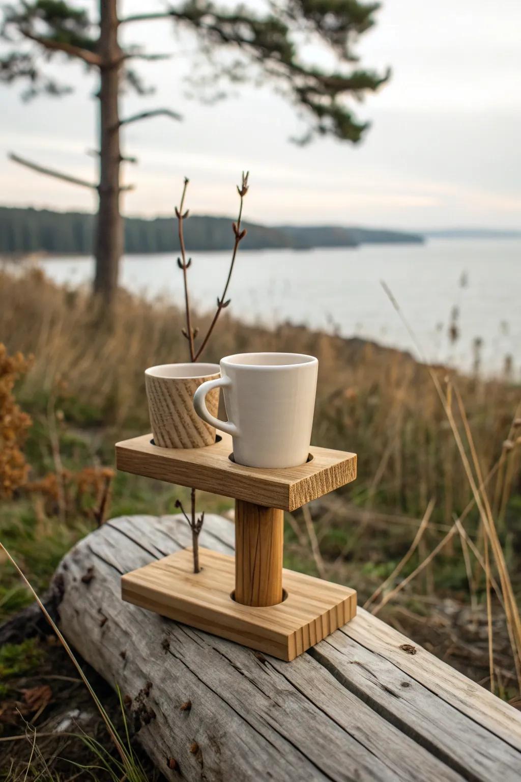 Embrace simplicity and craftsmanship with this do-it-yourself mug accommodation, perfect for stylish camping adventures.