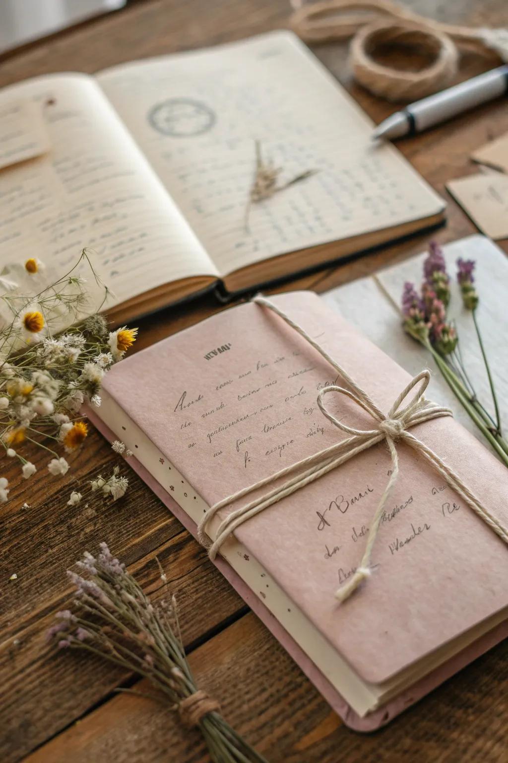 Encapsulate their affection narrative with an enchanting, handcrafted engagement log.