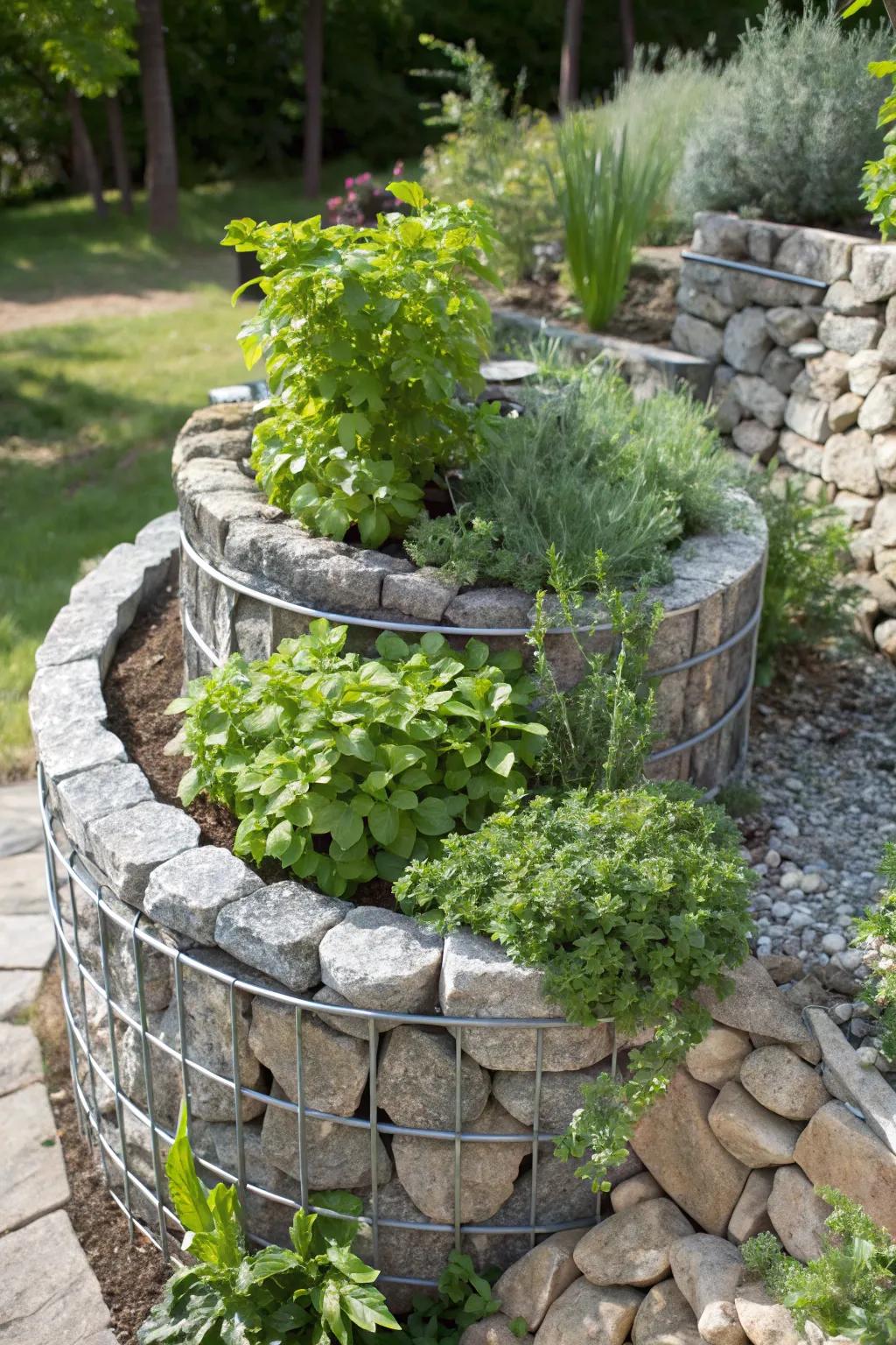 Elevate your garden with a helical gabion planter, a flawless amalgamation of form and function.