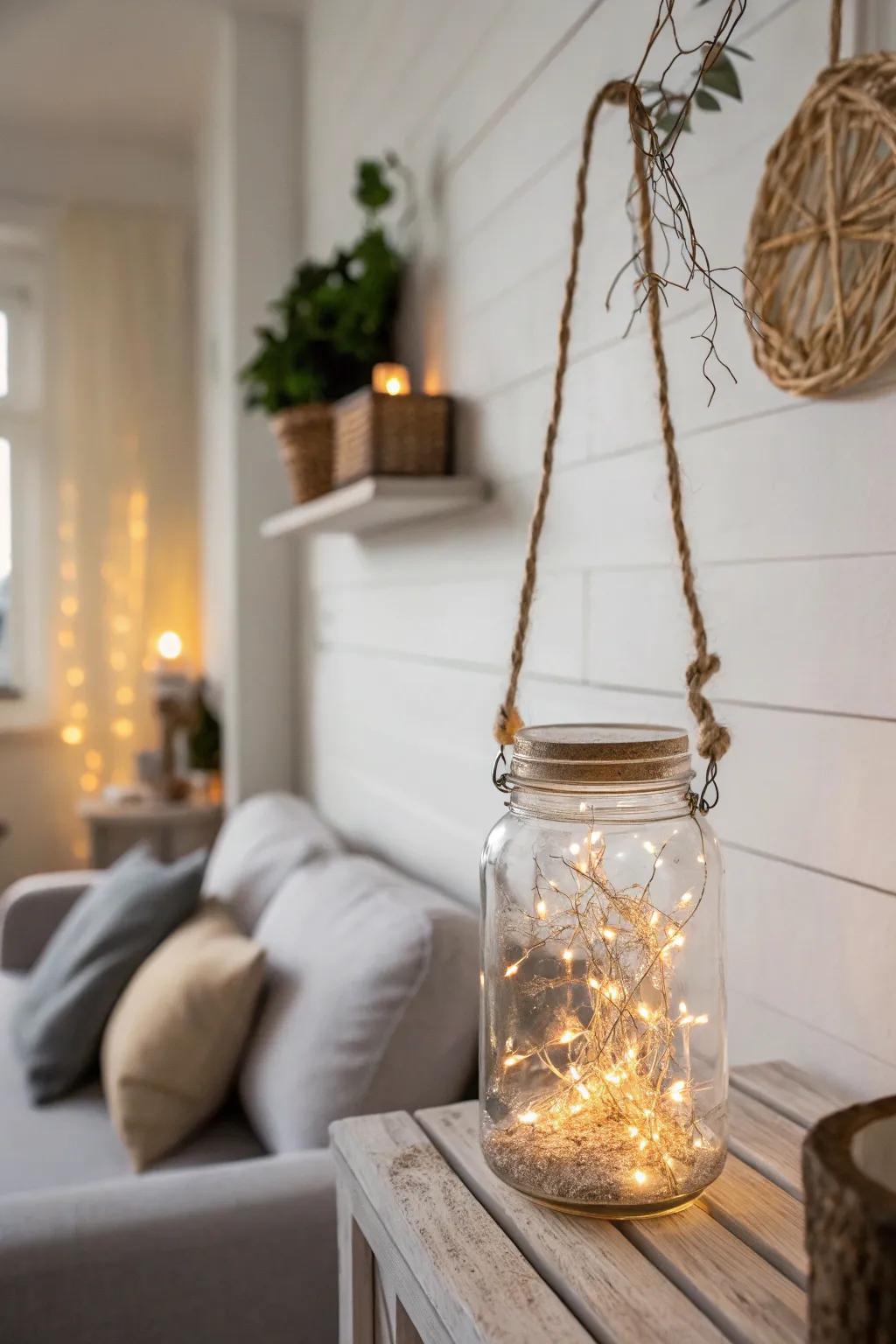Illuminate your space with the enchanting glow of DIY canning jar lanterns.