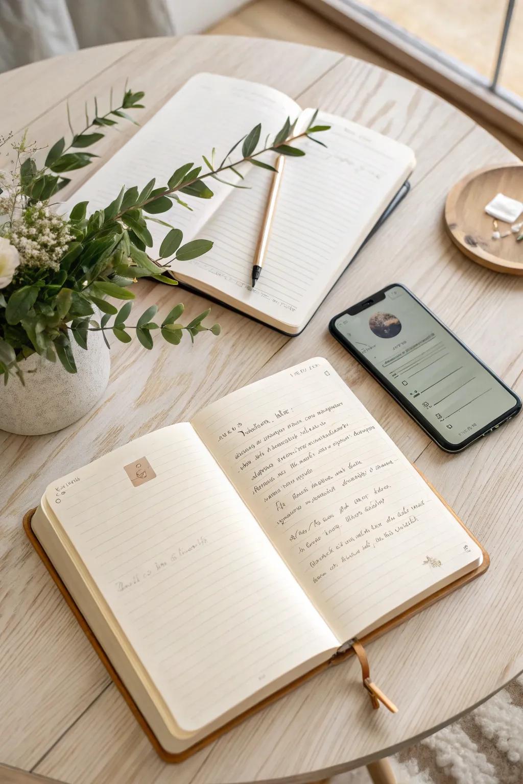 Experience the beauty of blending handwritten charm with digital convenience. 🌿📓✨