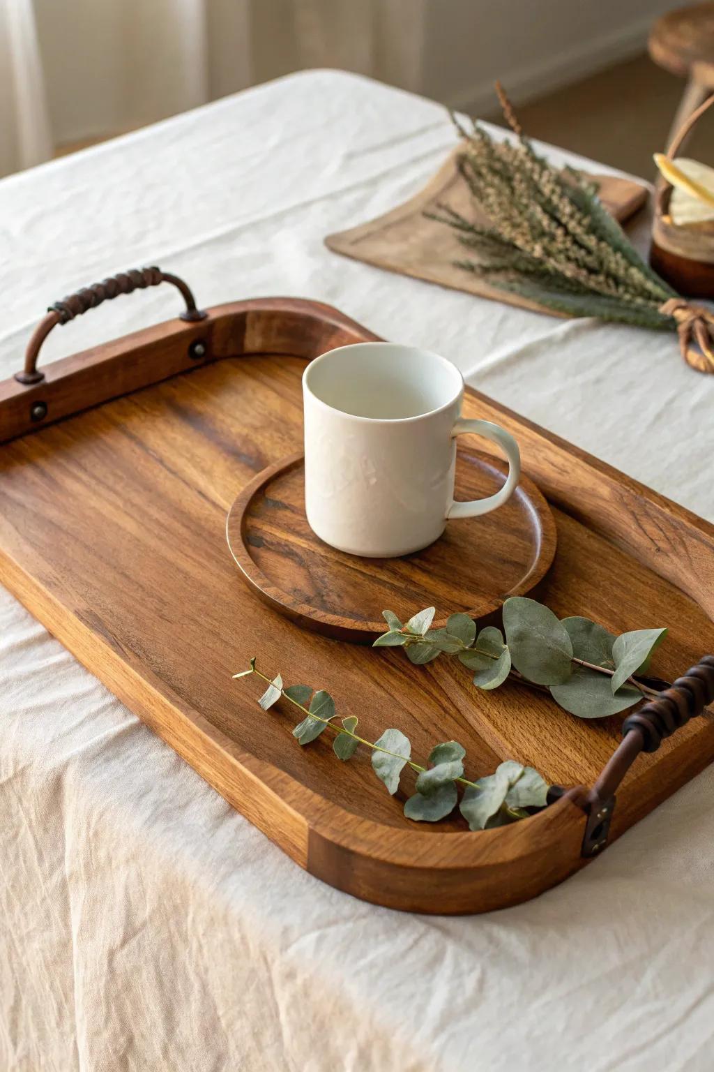 Elevate your hosting prowess with this sophisticated, handcrafted serving platter.