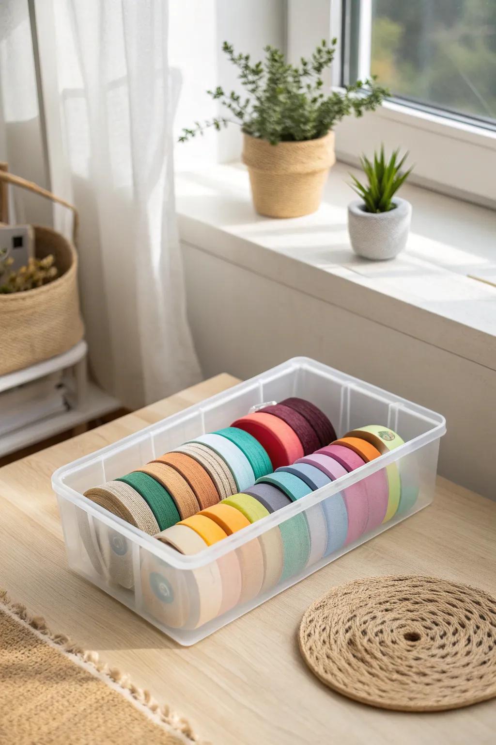 With transparent storage bins, creating is simple and Scandinavian elegance is added! Effortless organization!