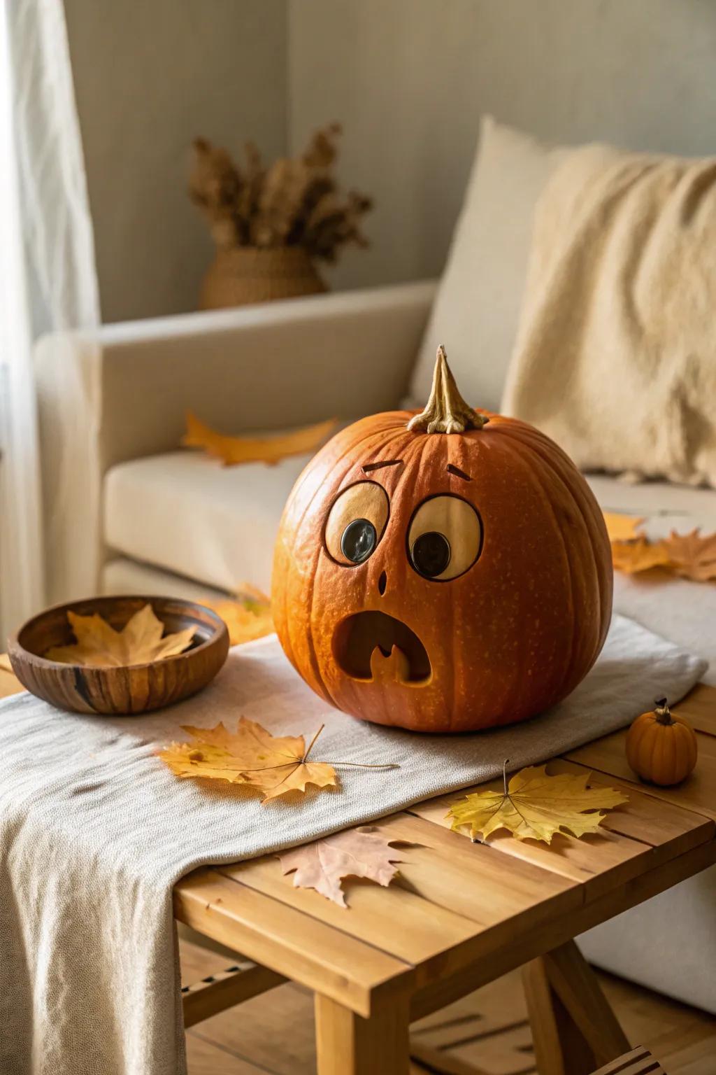 Seize the allure embodying astonishment via this endearing gourd expression!