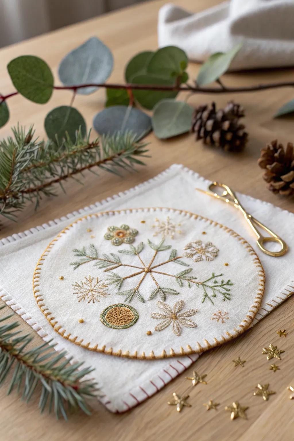 Add holiday cheer with handcrafted decorations.