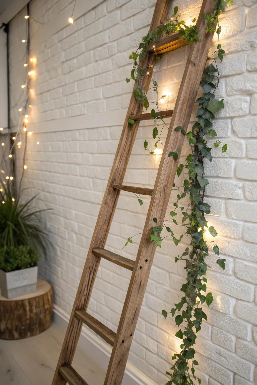 Transform your space with a chic ladder showcase—where practicality meets style.