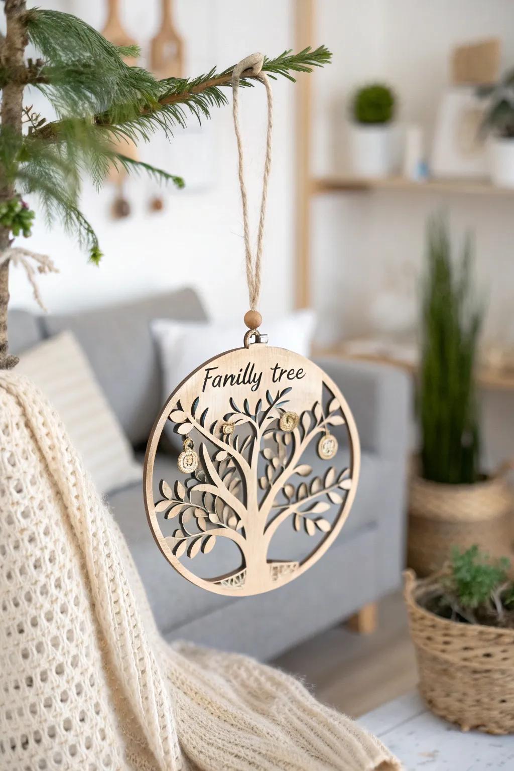 Pay homage to family with refined wooden decorations—each branch a cherished moniker, each celebration a novel recollection.