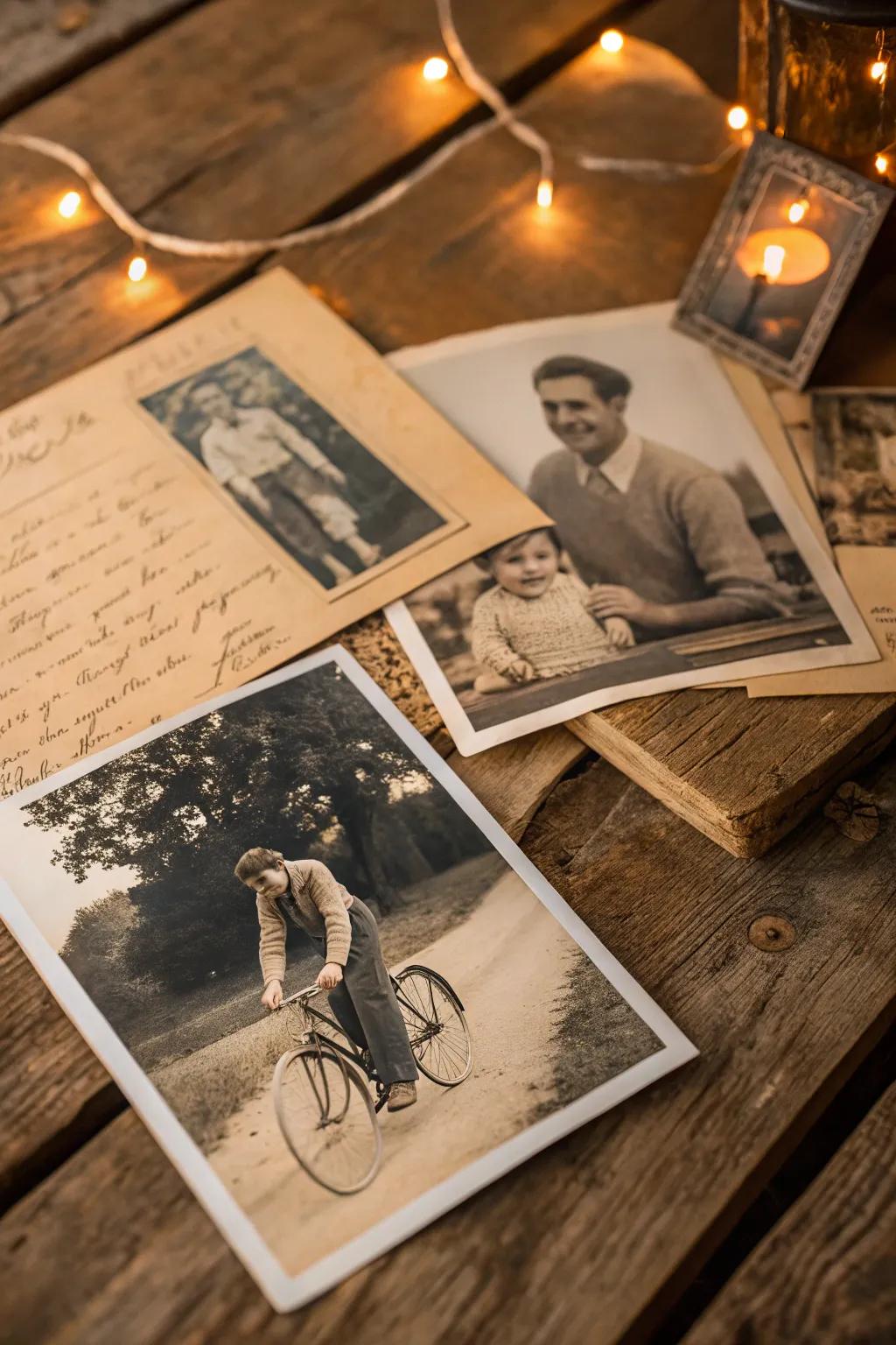 Celebrate Dad with a nostalgic composition of cherished memories.