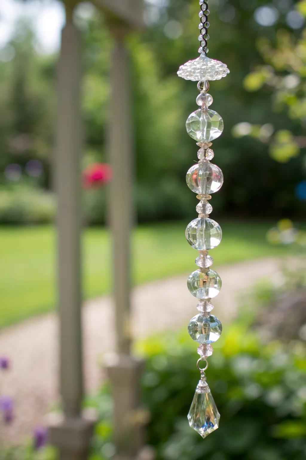 Experience tranquility through the soothing melodies of a handmade glass chime spire, a flawless fusion of beauty and craftsmanship.