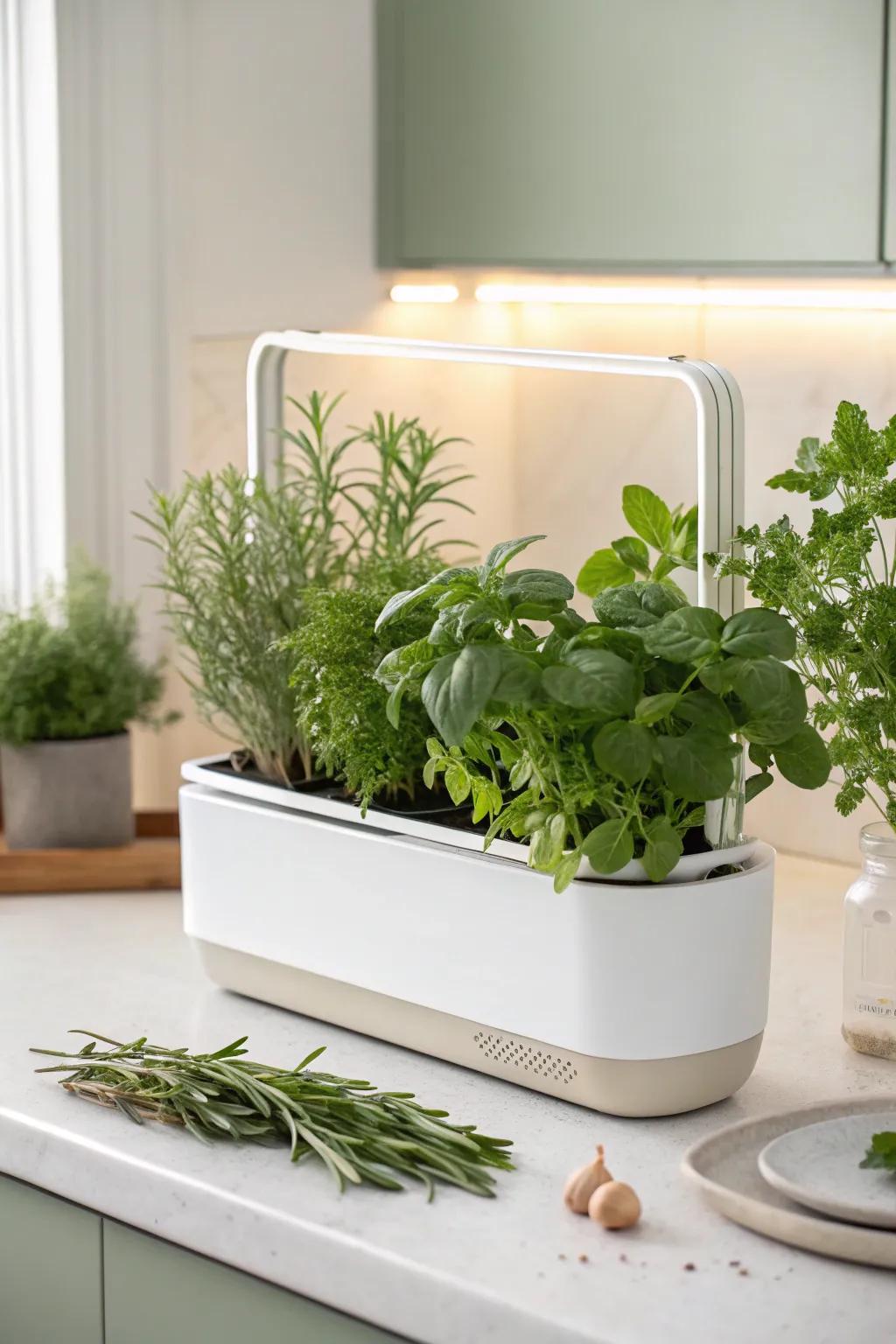 Enhance your cooking space with a hint of vegetation: Sleek Water-Based Cultivation for the modern dwelling.