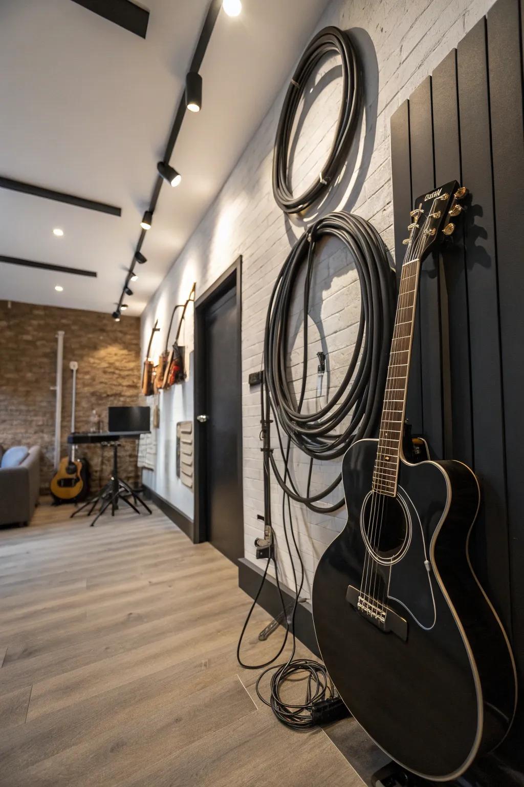 Transform your music haven with impeccable cable management – clarity for your mind and your space.