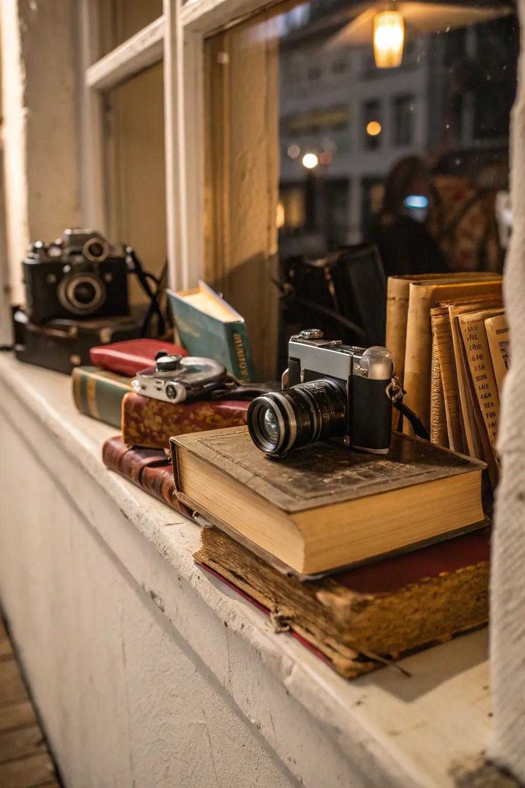 Infuse character with vintage pieces upon your ledge.