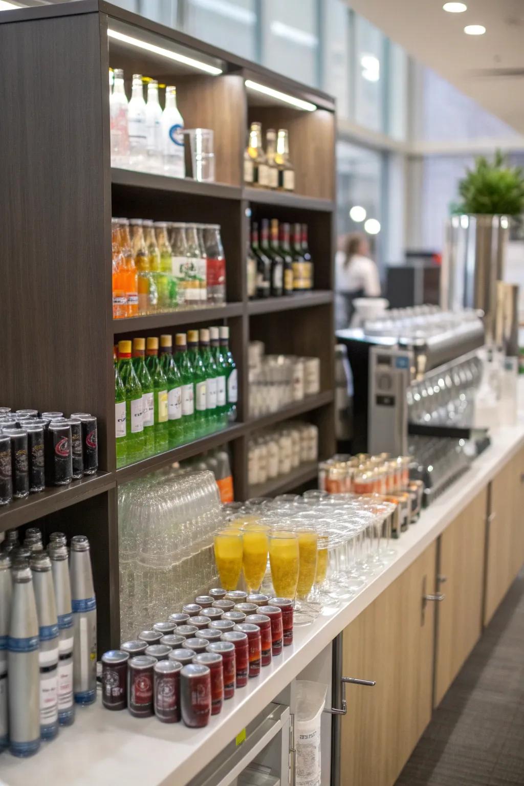 A convenient drink station, promoting an uninterrupted gaming session.