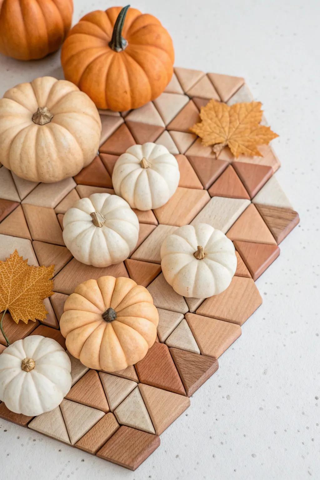 Elevate your holiday decor with minimalist autumn tessellations—perfect for a cozy seasonal vibe.