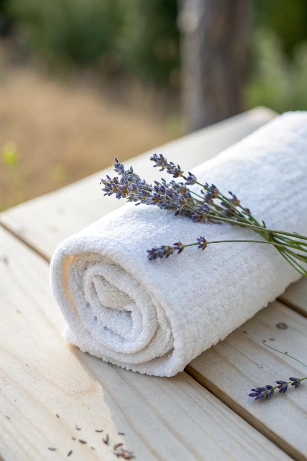 Embrace tranquility with a hint of lavender's grace.