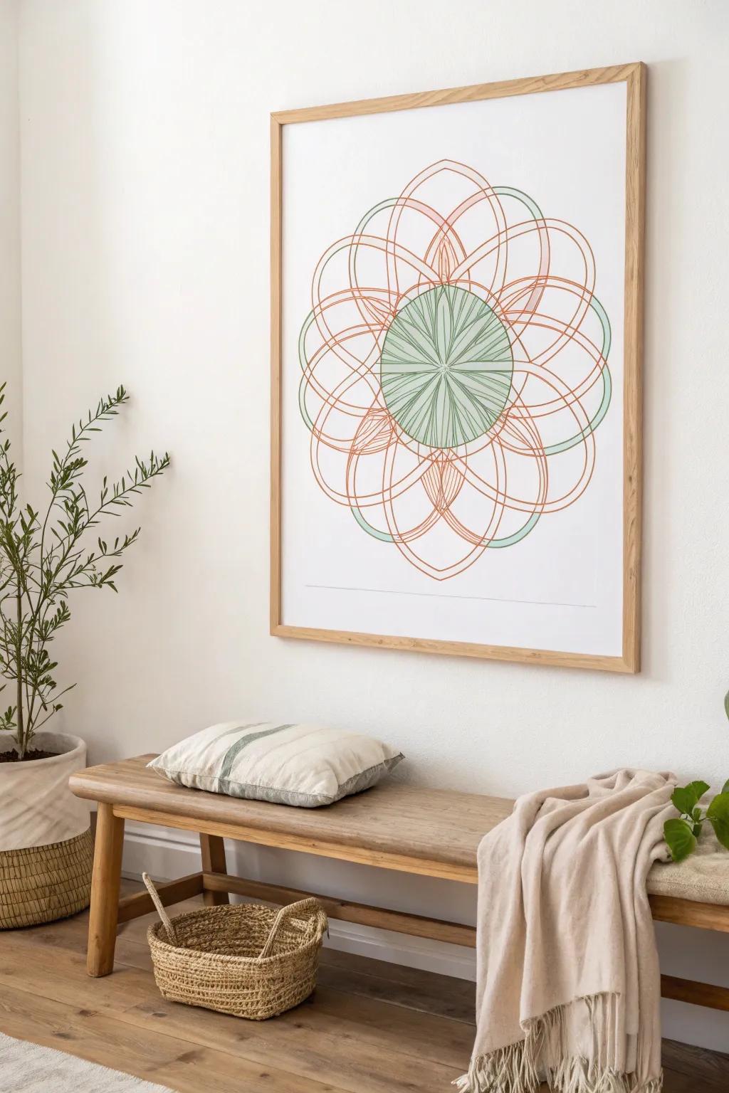 Uncover calmness in simplicity with tiered line artwork that captivates and soothes.