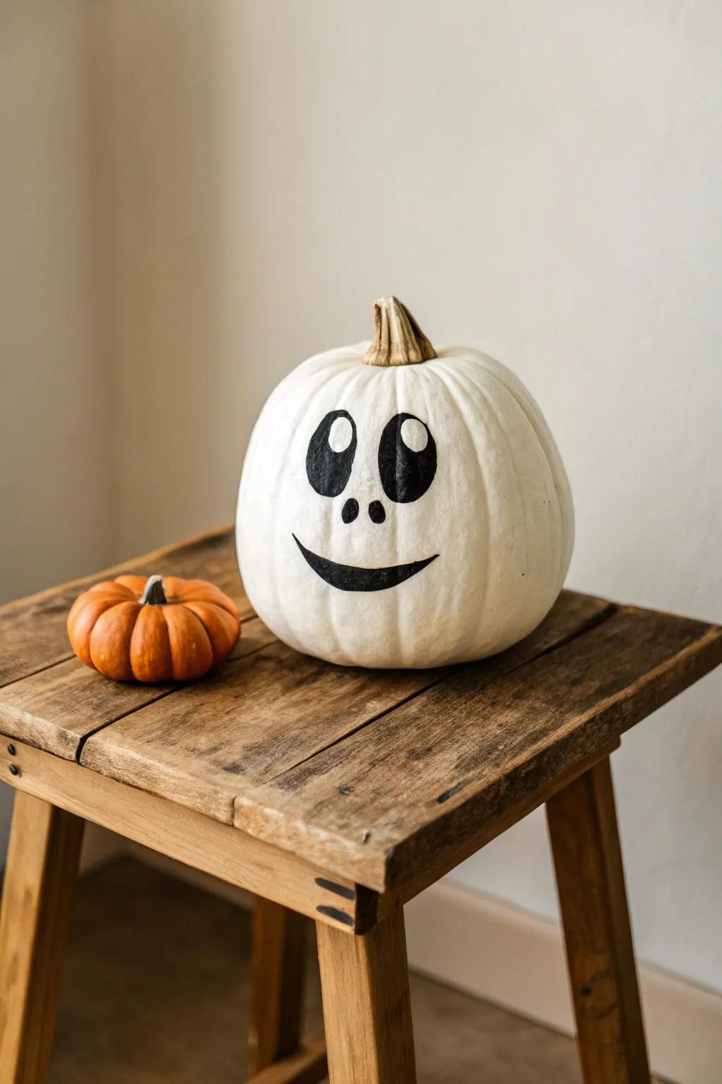 Peek-a-Boo Pumpkin: a spirited interpretation of tradition with minimalist appeal.
