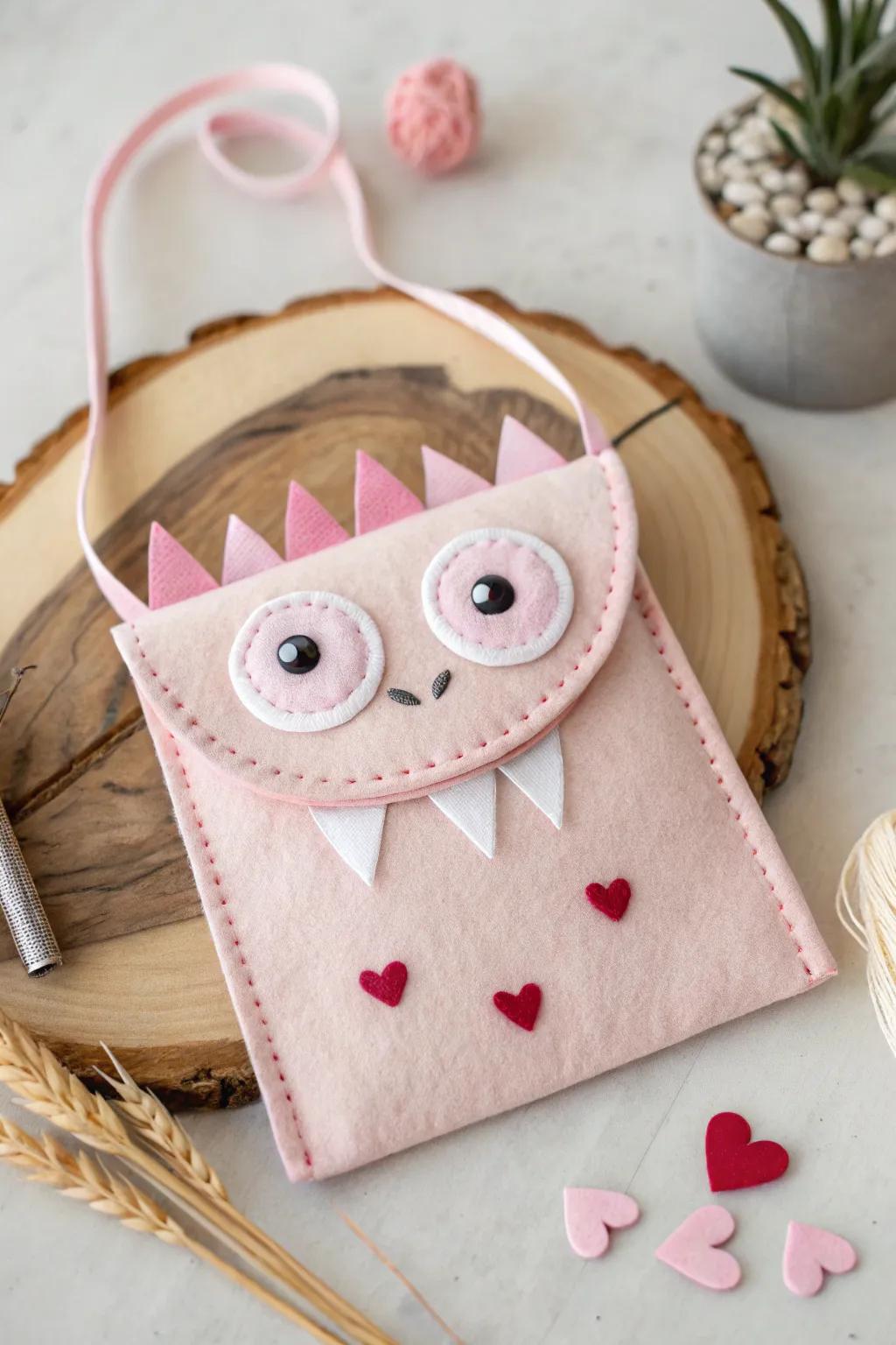 Embrace the amusement with this enchanting fiend Valentine carrier, where whimsical design converges with minimalist panache!