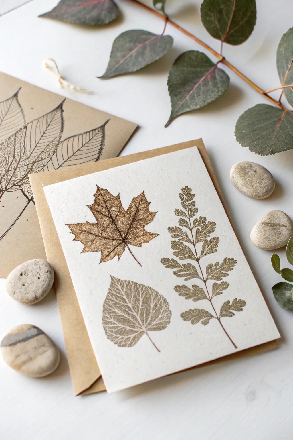 Articulate your sentiments with nature's embellishment: Foliage-imprinted sophistication for heartfelt missives.