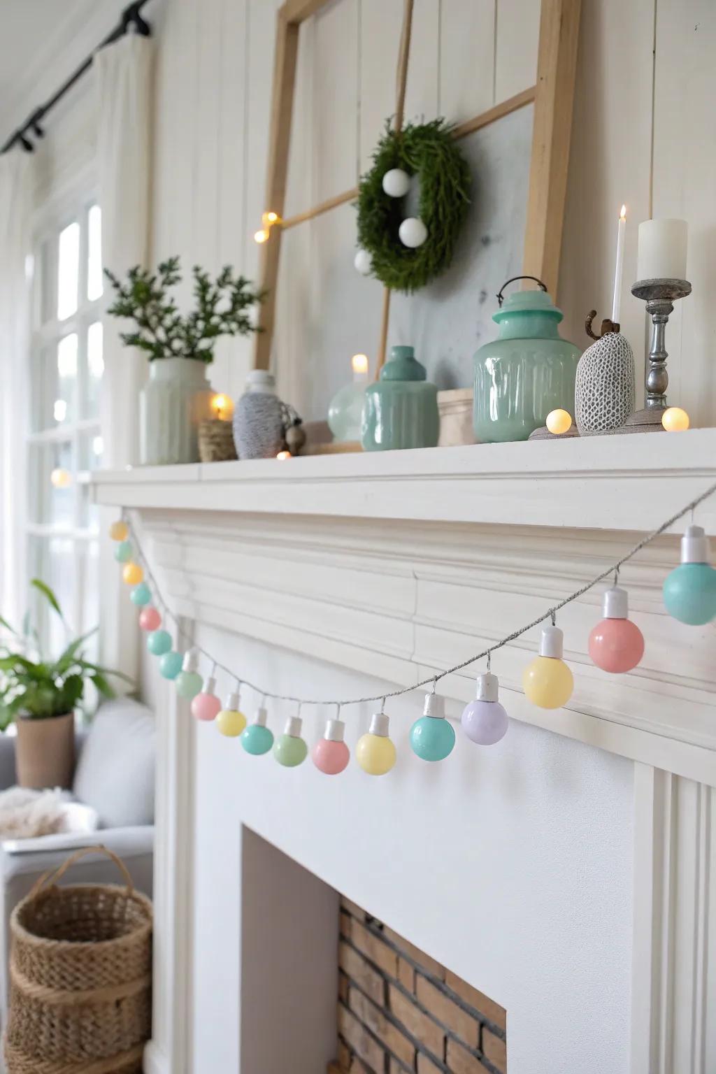 Brighten your area with a hint of fancifulness and elegance—hand-painted bulb wreath for year-round appeal.