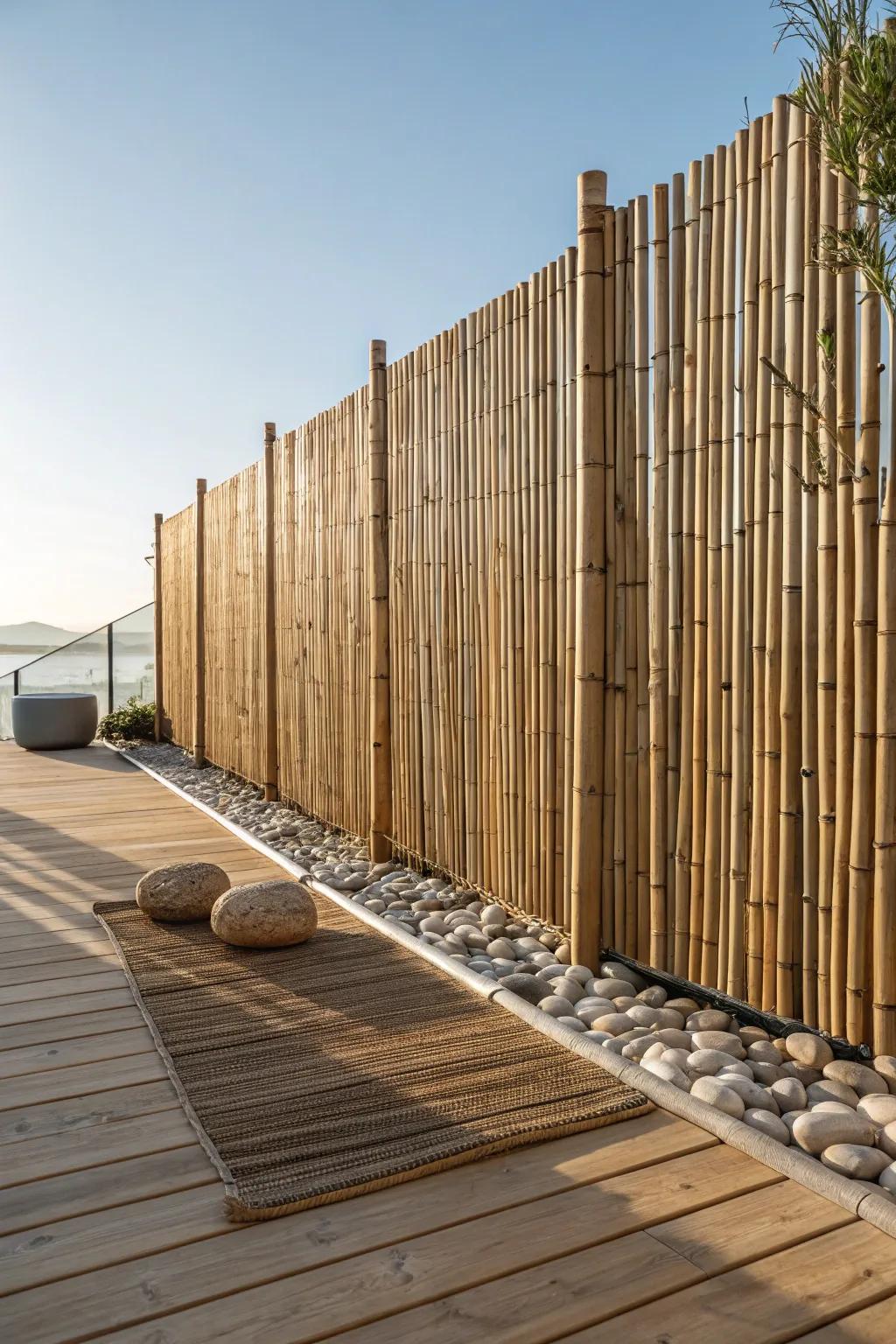 Convert your yard into a tropical hideaway with a stunning cane solitude boundary.